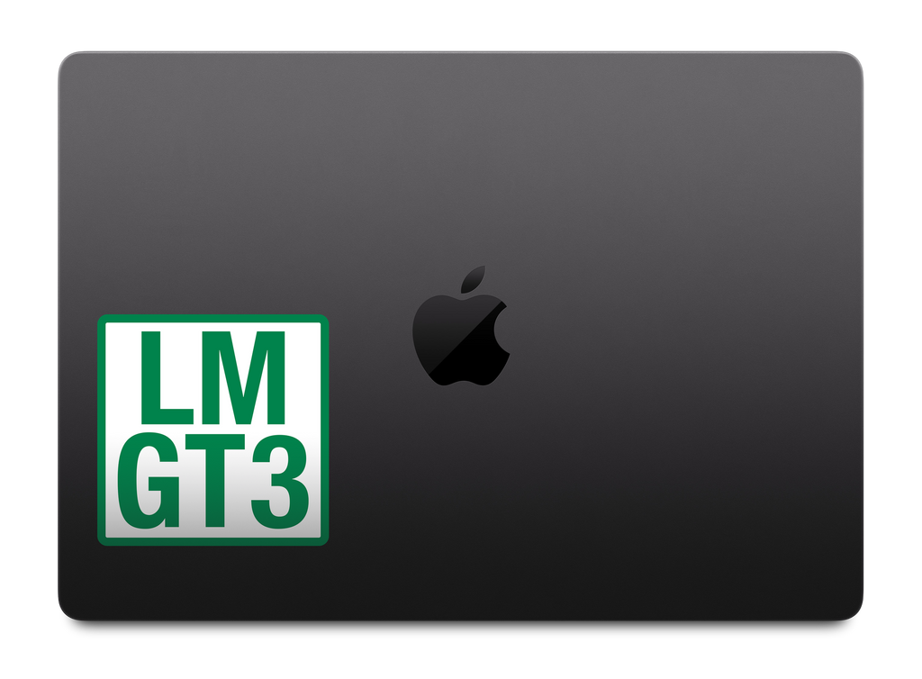 LMGT3 sticker applied to a laptop lid
