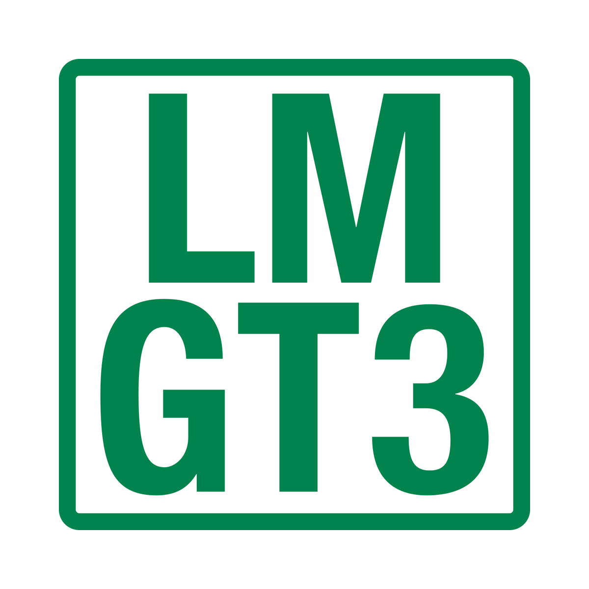 LMGT3 class green outline vinyl sticker
